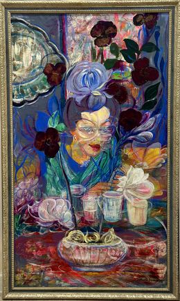 Painting, Women with Phone, Manana Eloshvili
