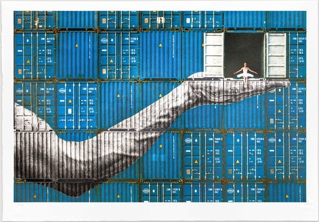 JR, Ballerina in containers On the Edge, Le Havre, France, 2023 JR, Ballerina in containers On the Edge, Le Havre, France, 2023