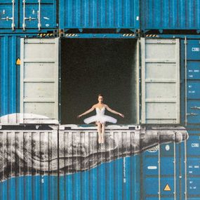 Photography, Ballerina in containers On the Edge, Le Havre, France, 2023, JR