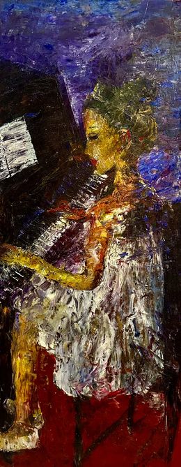 Peinture, Girl with a Piano, Manana Eloshvili