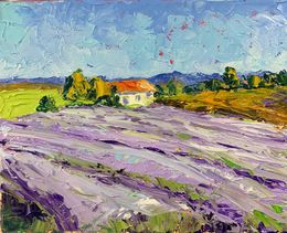 Painting, Lavender field, Schagen Vita