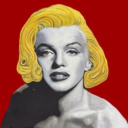 Gemälde, Marilyn - Glamour (Red), large unique painting, Steve Kaufman