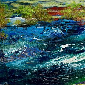 Painting, Village by the Sea, Manana Eloshvili