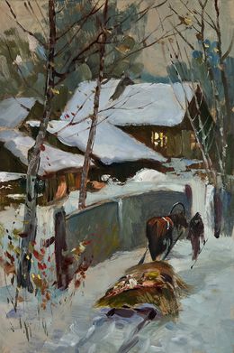 Pintura, Home on a Winter Evening, Suprunchuk Yuriy