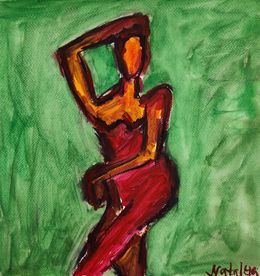Painting, Figure in green, Natalya Mougenot