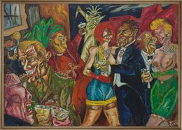 Pintura, La grande société - (Brindisi a la guerra del Vietnam) - Série Soutien au Vietnam, S. Birga