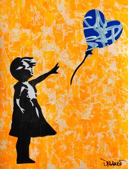 Peinture, Love and hope Orange (a tribute to Banksy), Dr. Love