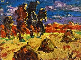 Peinture, The Sun Sets in the Field, Ivanyuk Oleksiy