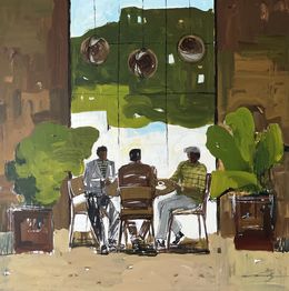 Painting, Three Friends, Jacob Burda
