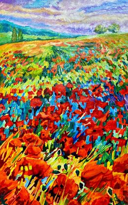 Painting, The Breeze of a Poppy Field, Gabriel Monte