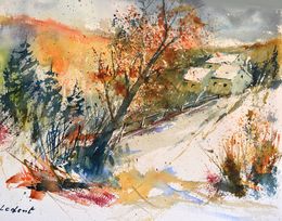 Peinture, Golden leaves, silent snow, Pol Ledent