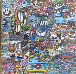 Painting, Vive les fleurs et les collages, Seb Paul Michel