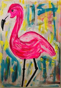 Painting, Flamant rose, Tsia