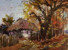 Peinture, Street in Golden Leaves, Suprunchuk Yuriy