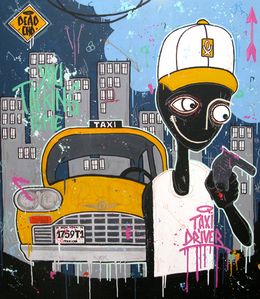 Painting, Taxi driver, Didier Gomez