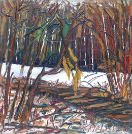 Gemälde, Path in the forest - winter, Karl-Karol Chrobok