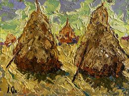 Peinture, Fresh Haystacks in the Field, Ivanyuk Oleksiy