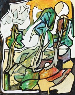 Painting, Arbre au crépuscule - série Paysage, Jacques Alary
