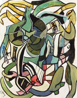 Painting, L'averse de printemps - scène imginaire, Jacques Alary