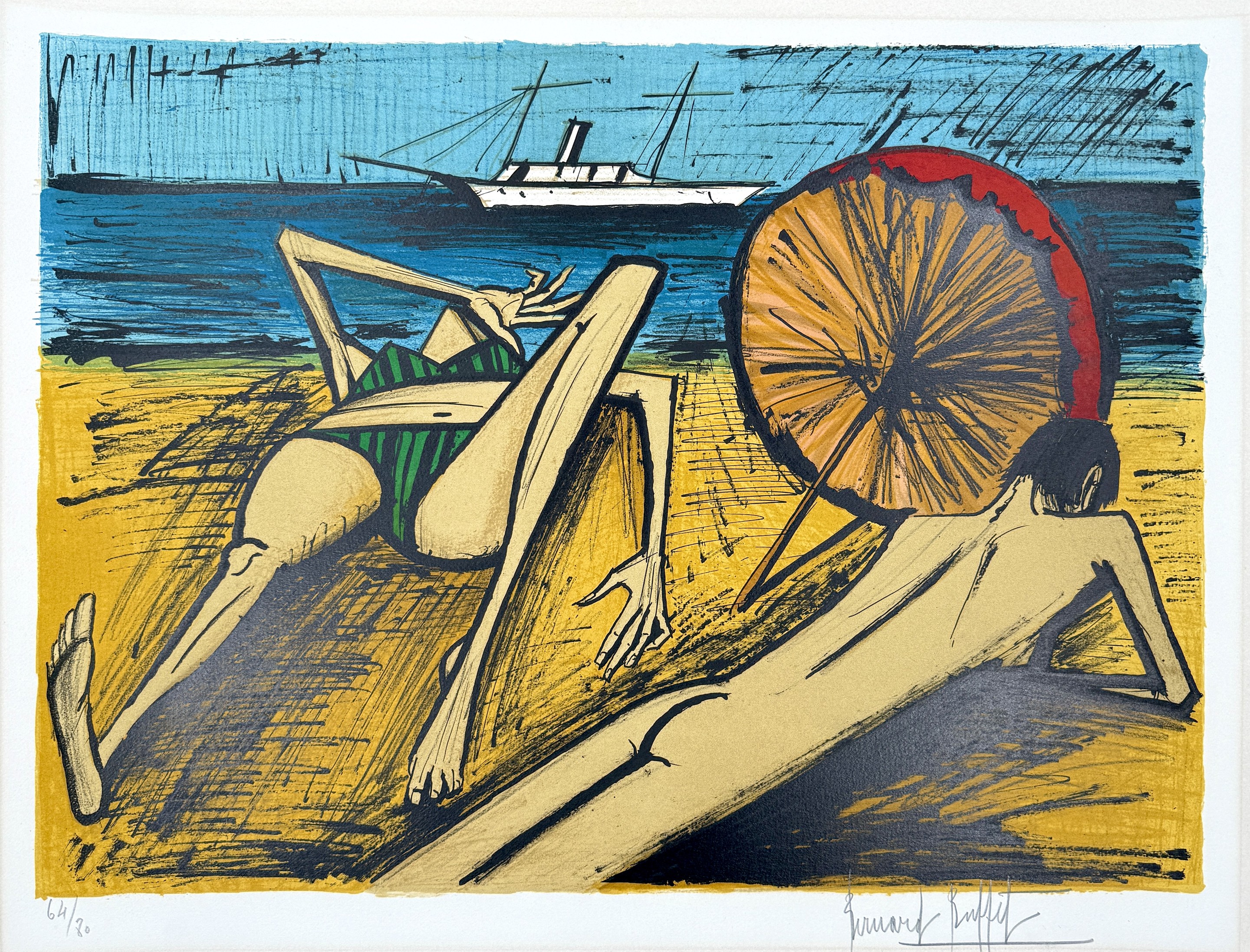 Bernard Buffet, Saint-Tropez - Les Baigneuses Bernard Buffet, Saint-Tropez - Les Baigneuses