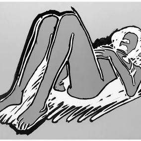 Print, Monica Lying On Her Back, Knees Up (large hand signed print), Tom Wesselmann