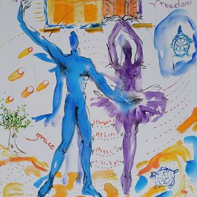 Painting, Shakespearian Mid-Summer Night's Dream and Magical Turtles, Joanna Glazer