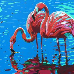 Painting, Flamingos 32, Rafal Gadowski