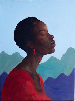 Peinture, Echoes Within - 21st Century, Contemporary, Figurative Portrait, Modern, Women, Faith Gbadero