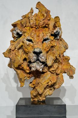 Sculpture, Léo - Tête de lion - Bronze, Ronceval