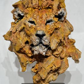 Sculpture, Léo - Tête de lion - Bronze, Ronceval