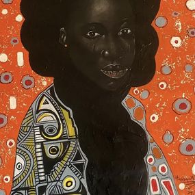 Peinture, Beauty in the Eyes of Beholder - 21st Century, Contemporary, Figurative, Portrait, Wasiu Sunday Hassan