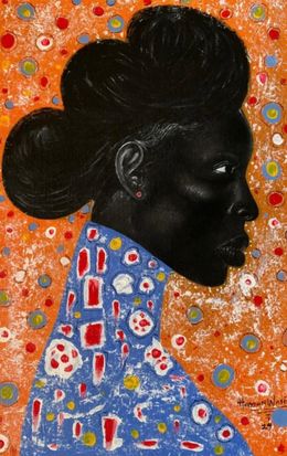 Peinture, Shall I Compare You To Summer Days - 21st Century, Contemporary, Figurative, Wasiu Sunday Hassan