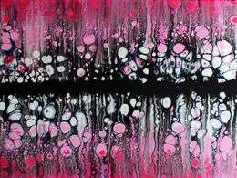 Peinture, Effervescence rose, Ghislaine Chapuis