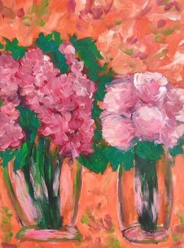 Gemälde, Vases with roses, Natalya Mougenot