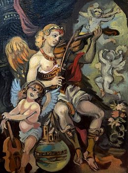 Painting, Violin Playing, Oleg Litvinov