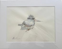 Painting, Kingfisher Bird Watercolor on Paper Handmade Painting, One of a Kind, Artyom Abrahamyan