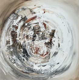 Painting, Circle in brown, Tiny de Bruin