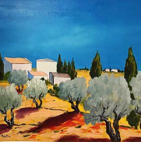 Painting, Les oliviers, Claude Balta