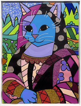 Painting, Mona Cat, Romero Britto