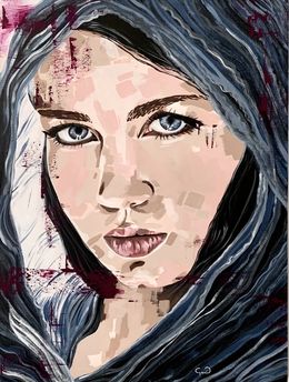 Peinture, Blue Eyes, Gabriela Román Esnaurrizar