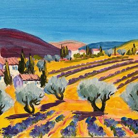 Gemälde, Lavandes Gouache, Claude Balta