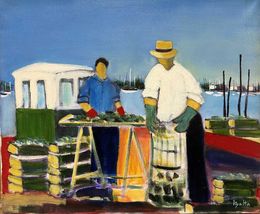 Painting, Les détroqueurs d'huitres, Claude Balta