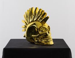 Sculpture, Punky Skull Gold, Sther
