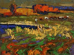 Peinture, In the Autumn Meadows, Oksana Ivanyuk
