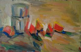 Painting, Glass and Crimson Delight, Kamo Ohanyan
