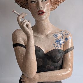 Sculpture, Buste fumeuse, Mélanie Bourget
