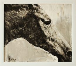 Painting, Black and White I. Horse series., Andrei Sitsko