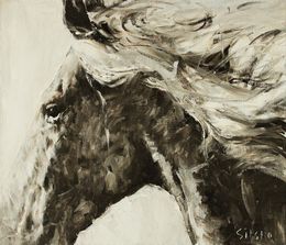 Painting, Black and White VI. Horse series., Andrei Sitsko