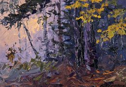 Peinture, Fog in the Autumn Forest, Boris Serdyuk