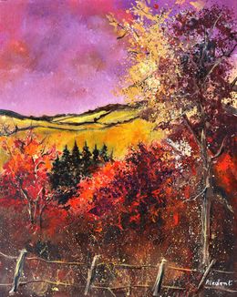 Painting, Autumn in my countryside, Pol Ledent
